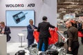 Hannover , Germany - April 02 2019 : Wolong is presenting the newest innovations at the HANNOVER FAIR