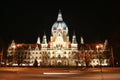 Hannover Neues Rathaus (New Town Hall) by Night Royalty Free Stock Photo