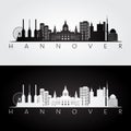 Hannover skyline and landmarks silhouette