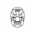 Hannya mask icon, outline style Royalty Free Stock Photo