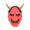 Hannya the traditional japanese demon Oni mask red