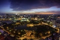 Hanoi skyline cityscape at twilight period. Cau Giay park