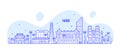 Hanoi skyline Vietnam city buildings vector linear