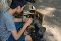 Hanoi street shoe repair