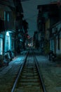 Hanoi Train Street at night