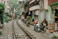 Hanoi train street. Vietnam