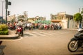 Hanoi Vietam March 3 2014 Life in Vietnam - Street by moto bike is an essential part of life in Vietnam, traffic of Royalty Free Stock Photo