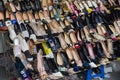 Hanoi, Vietnam - Apr 5, 2015: Various type of woman shoes for sale on a store in Hanoi