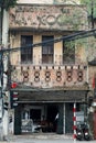 Hanoi Vietnam 12/10/2017 Art Deco shop front repurposed at hairdressers old town