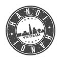 Hanoi Vietnam Asia Stamp Logo Icon Symbol Design Skyline City Vector Illustration.