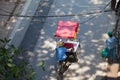 Hanoi, vietnam Aug 28,2016: dailylife in vietnam. Tourist look around Hanoi`s Old Quarter by pedicad