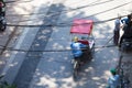 Hanoi, vietnam Aug 28,2016: dailylife in vietnam. Tourist look around Hanoi`s Old Quarter by pedicad Royalty Free Stock Photo