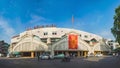 Hanoi, Vietnam - Aug 23, 2015: Exterior front view of Xuan market, the largest covered market of Hanoi where the wholesale tr