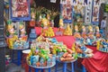 Hanoi, Vietnam - Aug 23, 2015: Offering at old temple in Hanoi on incense offering ceremony day