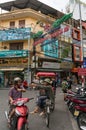 Portrait of Vietnamese man cyclo driver on Hanoi street