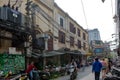 Hanoi, Vietnam - Busy street corner in old town during day time December 23, 2018 Hanoi Vietnam. Most vehicles on the roads of Vie