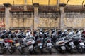 Hanoi, Vietnam - Busy street corner in old town during day time December 23, 2018 Hanoi Vietnam. Most vehicles on the roads of Vie