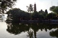 Hanoi, Vietnam. Chua Tran Quoc temple gardens and pagoda. Royalty Free Stock Photo