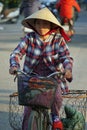 hanoi, vietnam, circa january, 2020: bike traffic