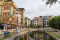 Hanoi, Vietnam - circa September 2015: Apartment buildings in residential area of Hanoi, Vietnam Royalty Free Stock Photo