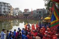 Hanoi, Vietnam - Feb 5, 2017: A traditional spring festival in Trieu Khuc village in Hanoi, Vietnam, with many traditional ancient