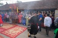 Hanoi, Vietnam - Feb 5, 2017: A traditional spring festival in Trieu Khuc village in Hanoi, Vietnam, with many traditional ancient