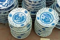 Hanoi, Vietnam - Jan 25, 2015: Pottery products on a shop in Bat Trang ancient ceramic village. Bat Trang village is the oldest an Royalty Free Stock Photo