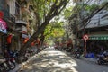 HANOI, Vietnam - January 1 2015: Downtown street life. Vietnam Royalty Free Stock Photo