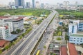 Hanoi, Vietnam - July 4, 2015: Aerial view of Pham Hung street. Hanoi cityscape