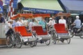 Hanoi, Vietnam, : Life in vietnam- Cyclo beside Sword lake in hanoi, vietnam. Cyclo is the tourist`s farvourite vehicle