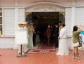 Hanoi, Vietnam - Mar 15, 2015: Exterior facade view of Vietnamese wedding reception area. Mostly urban wedding organised in hotel