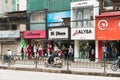 Hanoi, Vietnam - Mar 15, 2015: Exterior front view of small fashion shops on Chua Boc street Royalty Free Stock Photo