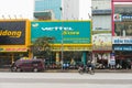 Hanoi, Vietnam - Mar 15, 2015: Exterior front view of Viettel store in Xa Dan street. The store sales cellphone, smart device, tel