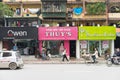 Hanoi, Vietnam - Mar 15, 2015: Exterior view of small fashion shop on Chua Boc street. There are a lot of designer clothes, imita