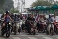 Motorbike traffic Hanoi Vietnam Royalty Free Stock Photo