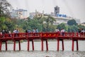 Red Bridge Hoan Kiem Lake Hanoi