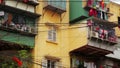HANOI,VIETNAM - MAY 2014: Slums with messy electric cables