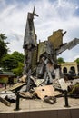 Hanoi, Vietnam - May 28, 2023: The Vietnam Military History Museum bursts with remnants of battles past. Rows of aircraft, tanks, Royalty Free Stock Photo