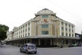 Hanoi, Vietnam - Nov 16, 2014: Exterior view of Trang Tien plaza, located in Trang Tien - Hang Bai crossroads, near Hoan Kiem lake Royalty Free Stock Photo