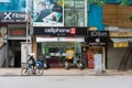 Hanoi, Vietnam - Nov 16, 2014: Front view of electronic store in Hang Bai street. Vietnam become potential high technology product