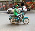 Hanoi, Vietnam - November 15,2019 : Asian man Grab driver Royalty Free Stock Photo