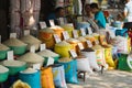 Hanoi, Vietnam - Oct 25, 2015: Various type of Asian rice for sale on Hanoi street