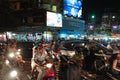 Crowded city center traffic road in Hanoi Royalty Free Stock Photo