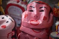 Hanoi / Vietnam - Sept. 1 2020: Traditional market sells colorful lanterns with different shapes, lion heads, drums... for the mid