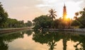 Sunset view of Tran Quoc Pagoda. It is the oldest Buddhist temple in Hanoi Royalty Free Stock Photo