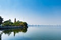 Hanoi West Lake, or Tay Ho Lake, view with Tran Quoc Pagoda in Vietnam