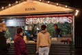 `Hanok` Steak & Chips stall at the Winter Market on the Southbank in London