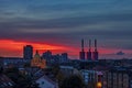 Hanover city skyline on colorful sunset sky Royalty Free Stock Photo