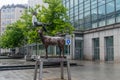Mann mit Hirsch (man with deer) sculpture by Stephan Balkenhol