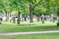 Group of epitaphs next to the St. Nicholas` Chapel Royalty Free Stock Photo